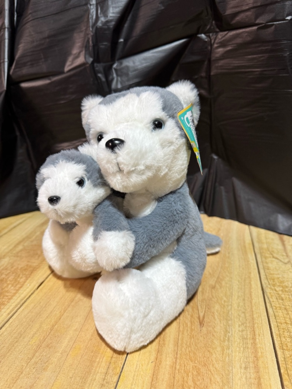 Mommy and me Plush Husky Family Toy - Gray & White Stuffed Animals